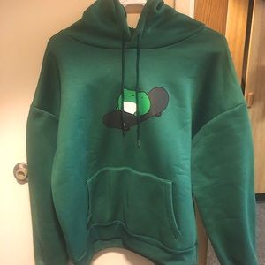 Frog on skateboard sweatshirt